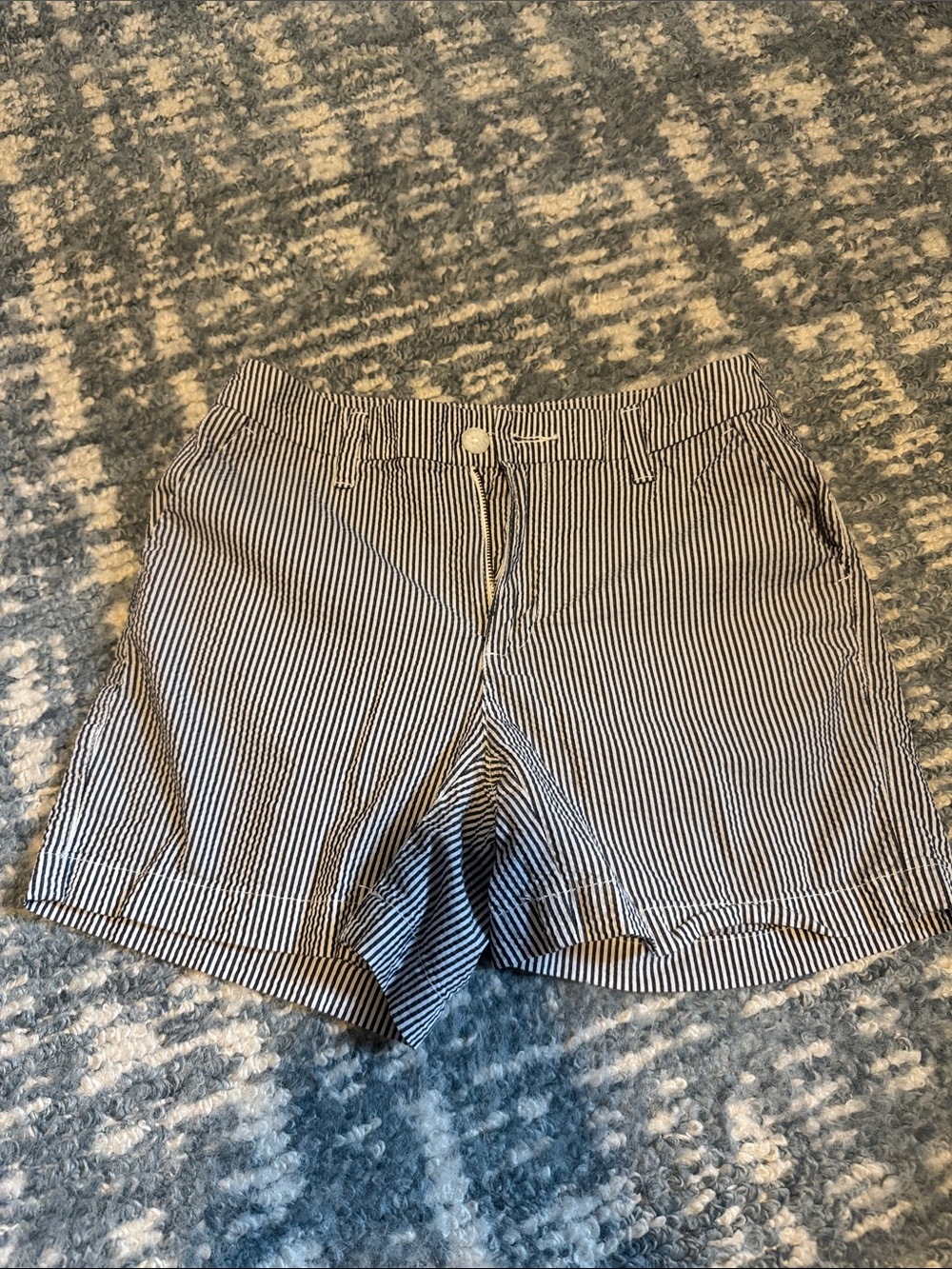 a new day Navy and White Pinstripe Bermuda Shorts